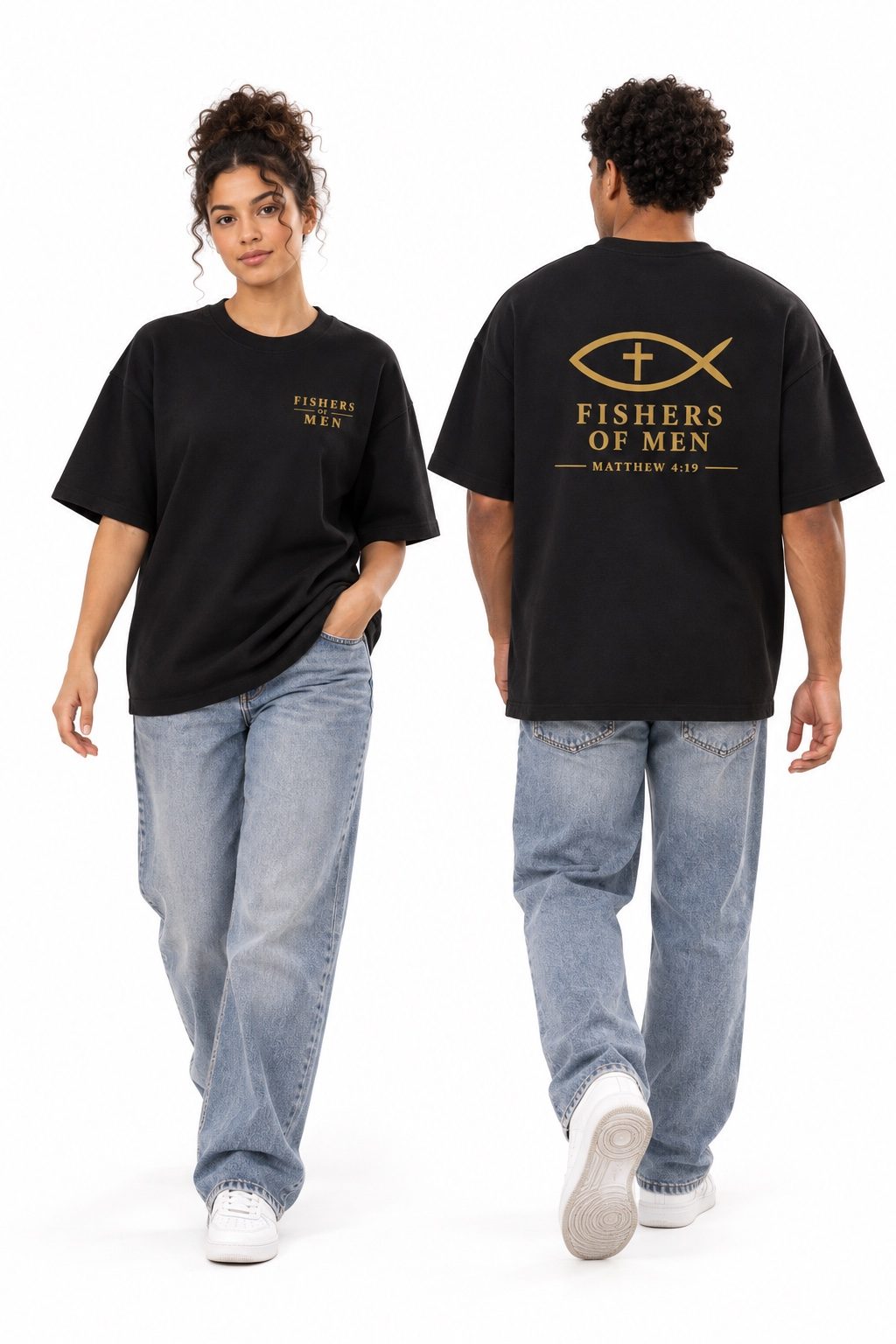Fishers of Men Tee worn by two models, studio photo 2 of 2