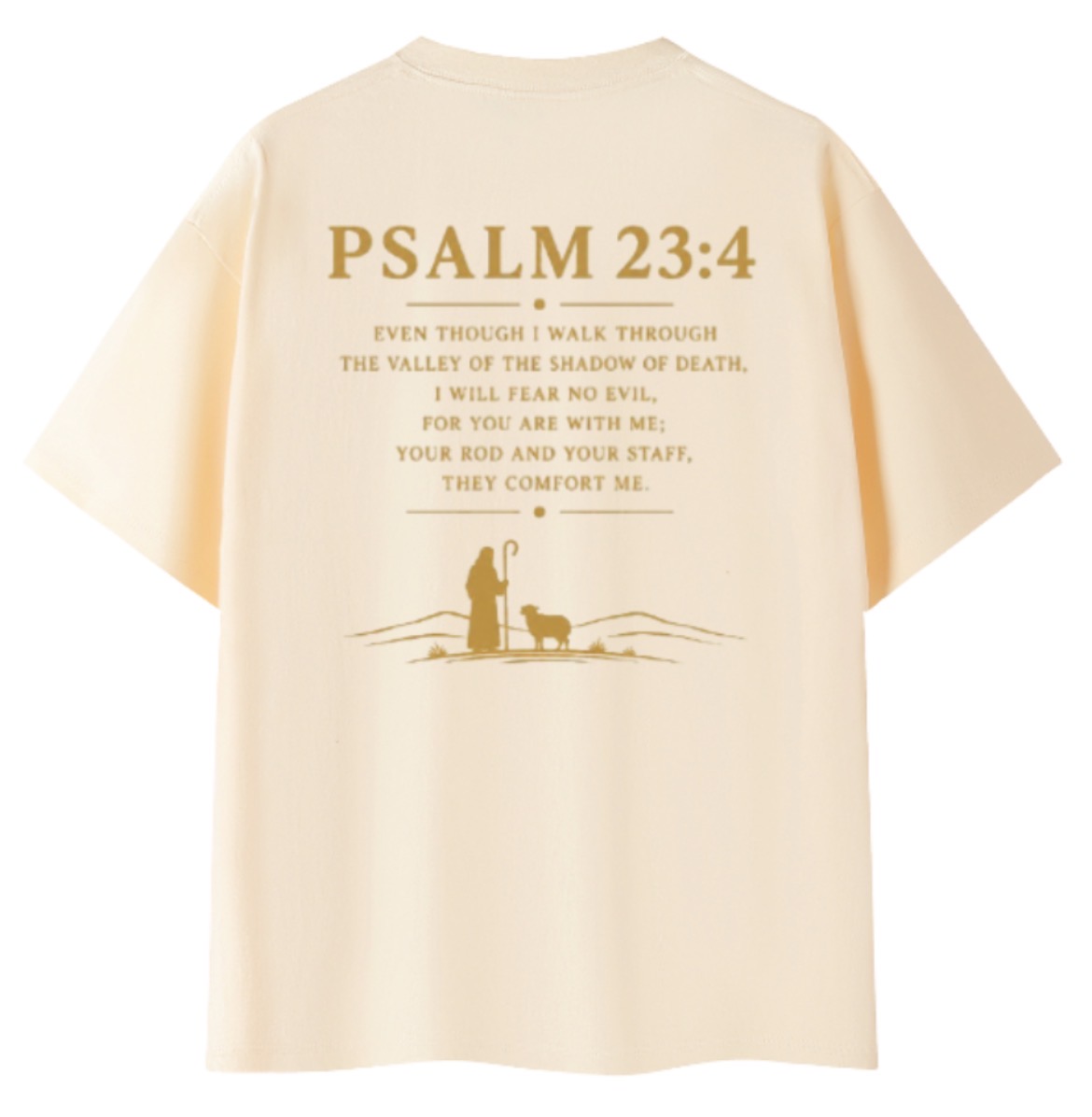 Psalm 23:4 Tee Apricot Back