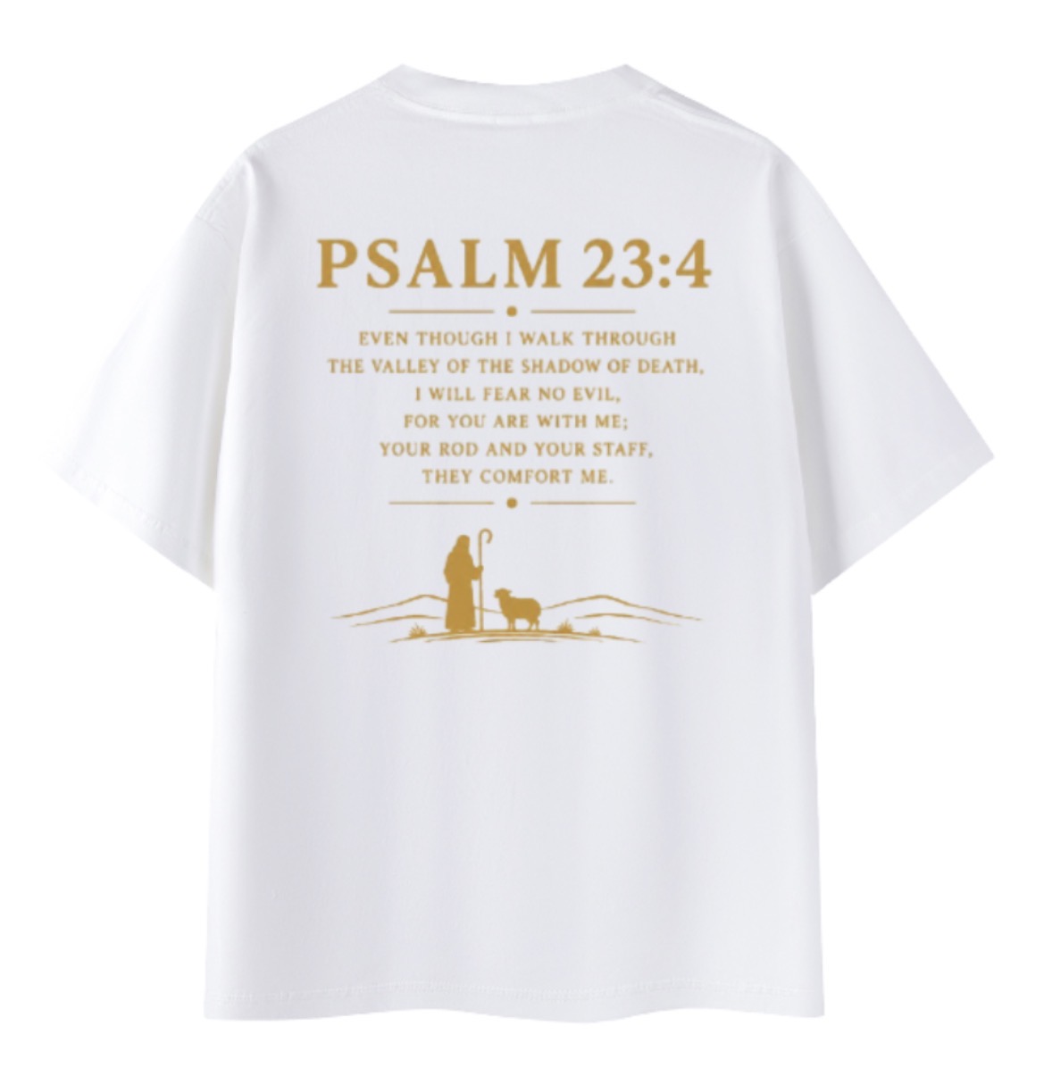 Psalm 23:4 Tee White Back